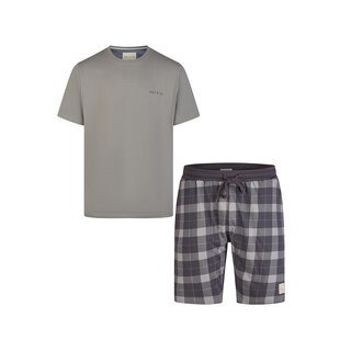 Phil & Co Heren Shortama Korte Pyjama Katoen Grijs