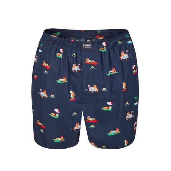 Happy Shorts Happy Shorts X Heren Wijde Boxershort Met Binnenbroek Luiaard Print