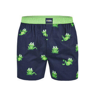 Happy Shorts X Men's Wide Boxer Shorts With Inner Briefs Frog Print