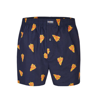 Happy Shorts X Men's Wide Boxer Shorts With Inner Briefs Pizza Print