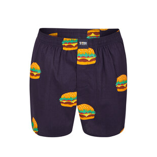 Happy Shorts X Heren Wijde Boxershort Met Binnenbroek Burger Print