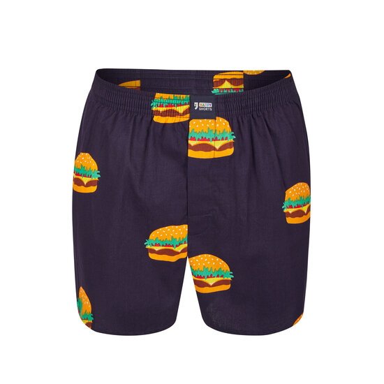 Happy Shorts Happy Shorts X Heren Wijde Boxershort Met Binnenbroek Burger Print