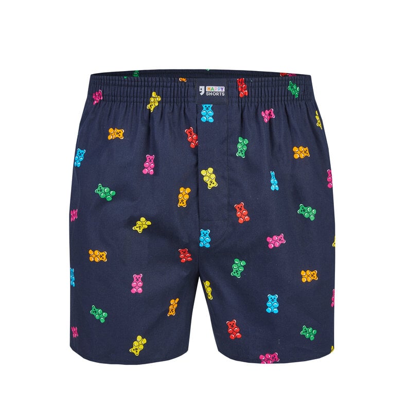 Happy Shorts Happy Shorts X Men's Wide Boxer Shorts With Inner Briefs Gummi Bear Print