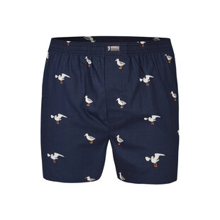 Happy Shorts X Heren Wijde Boxershort Met Binnenbroek Zeemeeuw Print
