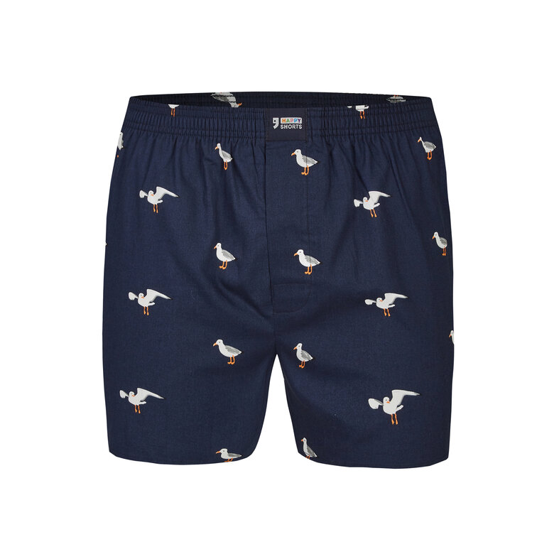 Happy Shorts Happy Shorts X Heren Wijde Boxershort Met Binnenbroek Zeemeeuw Print