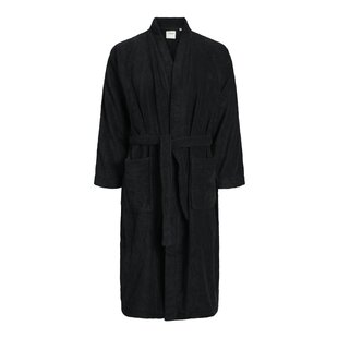 Jack & Jones Badjas Heren Badstof JACSOLID BATHROBE Zwart