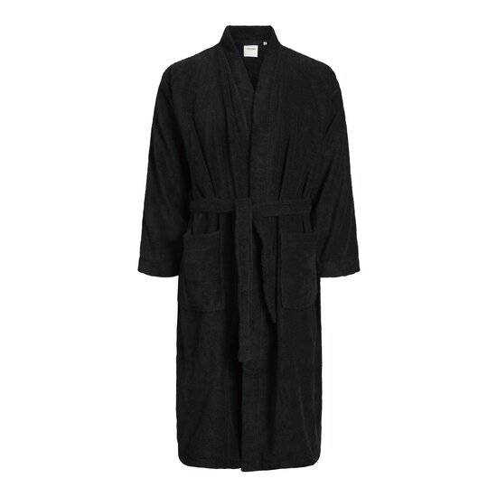 Jack & Jones Jack & Jones Badjas Heren Badstof JACSOLID BATHROBE Zwart