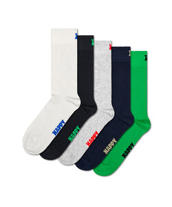 Happy Socks Effen Sokken Multi Colors 5-Pack