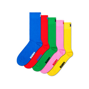 Happy Socks Effen Sokken Multi Colors 5-Pack