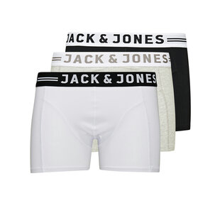 Jack & Jones Heren Boxershorts SENSE Zwart/Grijs/Wit 3-Pack