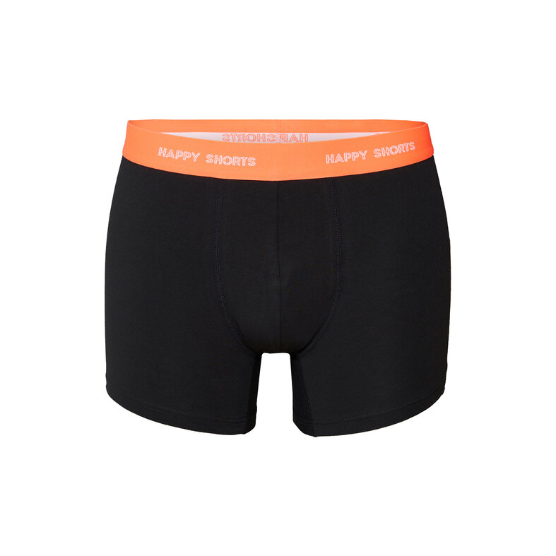Happy Shorts Happy Shorts Men's Boxer Shorts Trunks Plain Black 3-Pack