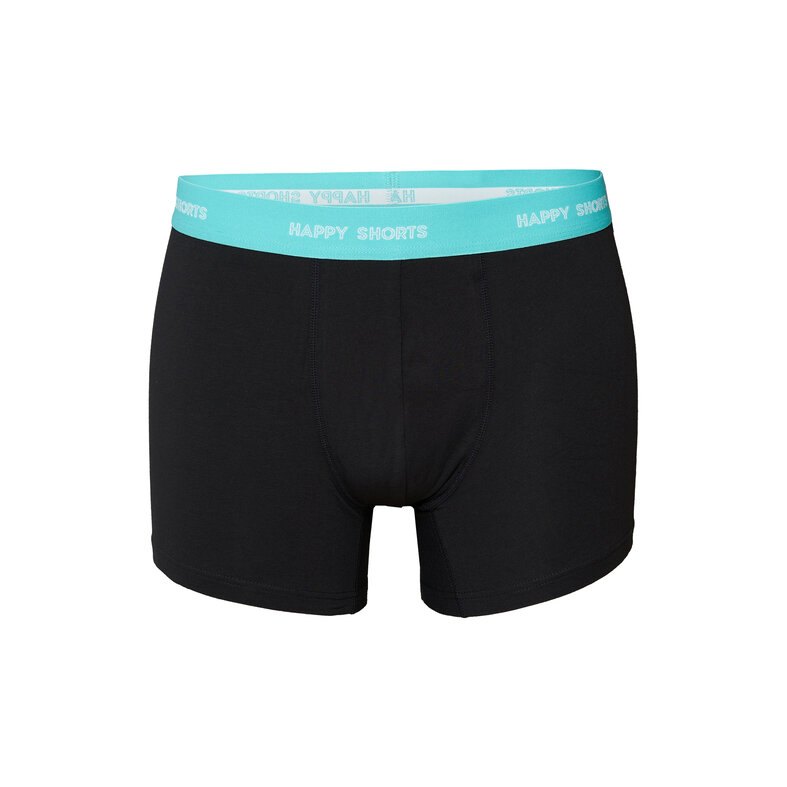 Happy Shorts Happy Shorts Men's Boxer Shorts Trunks Plain Black 3-Pack