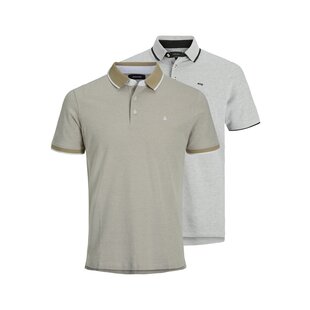 Jack & Jones Men's Polo JJEPAULOS Crockery LGM 2-Pack