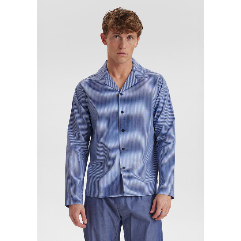 JBS JBS Heren Pyjama Set Lang Gestreept Met Knoopsluiting Lichtblauw