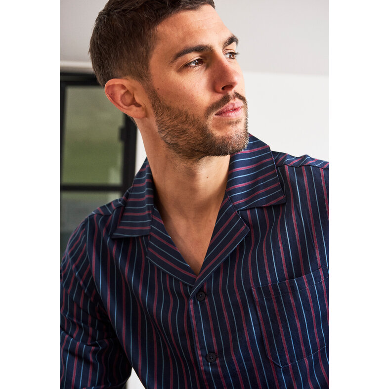 JBS JBS Men's Pyjama Set Long Striped With Button Closure Blue