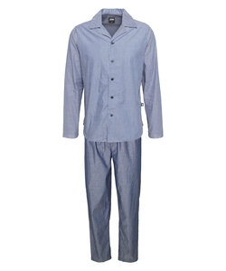 JBS Men's Pyjama Set Long Striped With Button Closure Light Blue