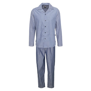 JBS Heren Pyjama Set Lang Gestreept Met Knoopsluiting Lichtblauw