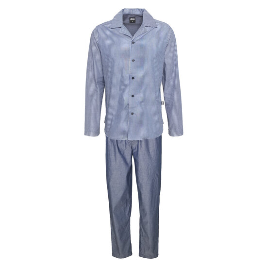 JBS JBS Heren Pyjama Set Lang Gestreept Met Knoopsluiting Lichtblauw