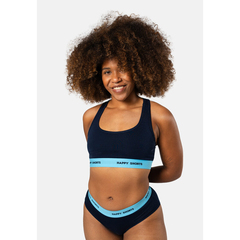 Happy Shorts Happy Shorts Ladies Sports Bra Bustier Blue 2-Pack