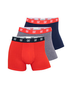 CR7 Men's Boxer Shorts Plain Red/Gray/Blue 3-Pack