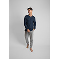 Phil & Co Phil & Co Essential Heren Pyjamaset Lang Blauw / Grijs