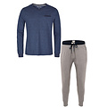 Phil & Co Phil & Co Essential Men's Pajama Set Long Blue/ Grey