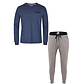 Phil & Co Phil & Co Essential Men's Pajama Set Long Blue Grey