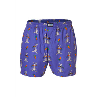 Happy Shorts X Men's Wide Boxer Shorts With Inner Briefs Hare Print