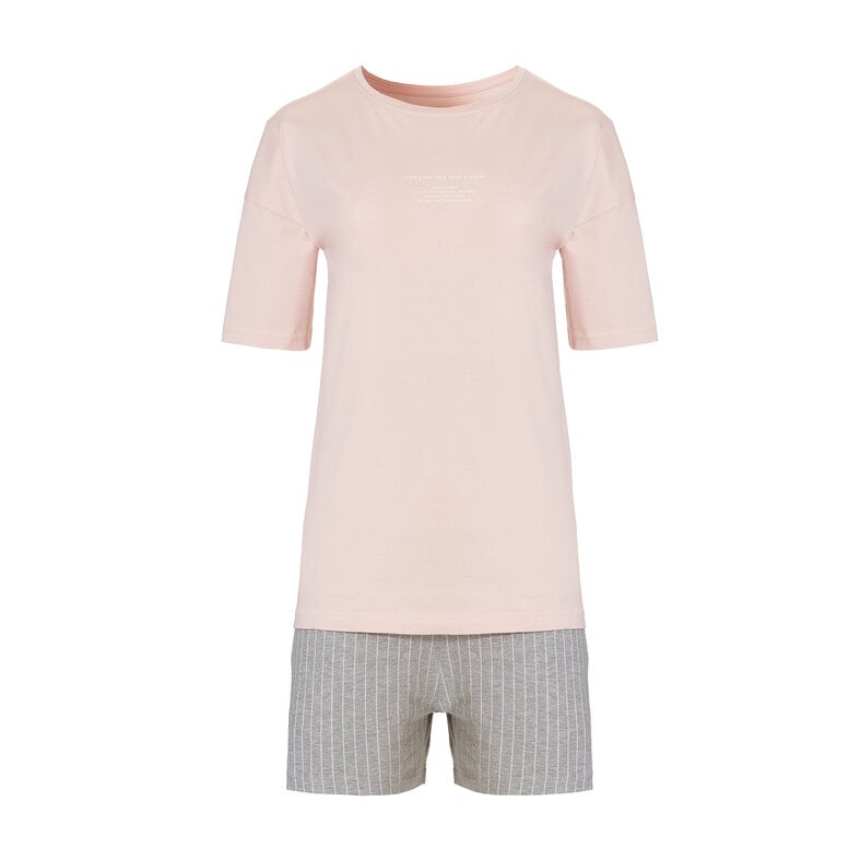 By Louise By Louise Dames Korte Pyjama Set Shortama Roze
