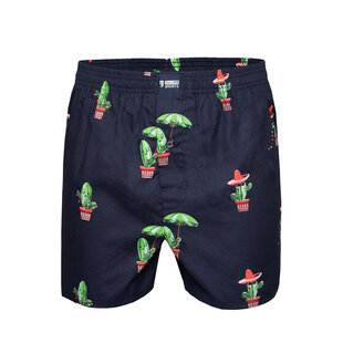 Happy Shorts X Men's Wide Boxer Shorts With Inner Briefs Cactus Print