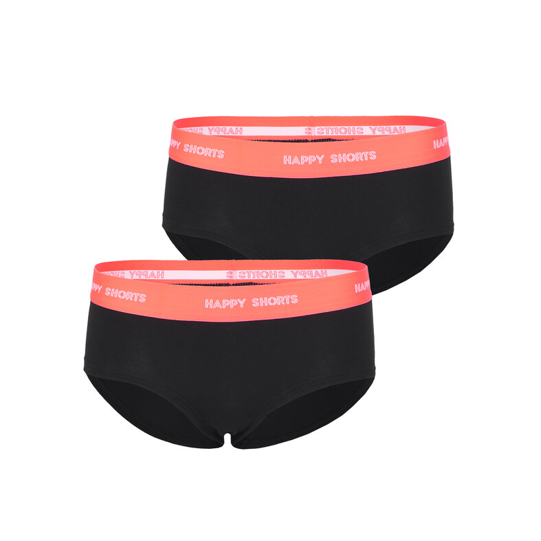 Happy Shorts Happy Shorts Ladies Hipster Black 2-Pack