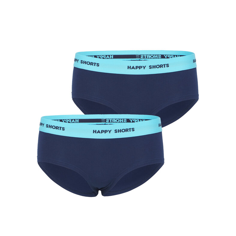 Happy Shorts Happy Shorts Ladies Hipster Navy Blue 2-Pack