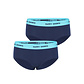 Happy Shorts Happy Shorts Ladies Hipster Navy Blue 2-Pack