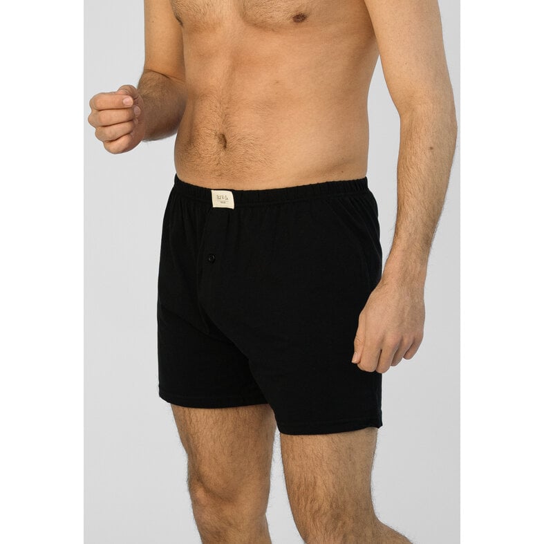 Phil & Co Phil & Co Wide Boxer Shorts Jersey Stretch Solid Black 3-Pack