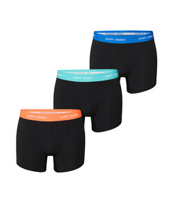 Happy Shorts Heren Boxershorts Trunks Effen Zwart 3-Pack