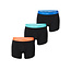 Happy Shorts Happy Shorts Men's Boxer Shorts Trunks Plain Black 3-Pack