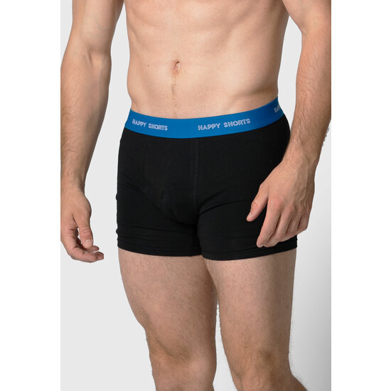 Happy Shorts Happy Shorts Men's Boxer Shorts Trunks Plain Black 3-Pack