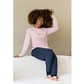 By Louise By Louise Essential Dames Pyjama Set Lang Katoen Roze