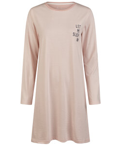 By Louise Essential Dames Nachthemd Lange Mouw Gestreept Roze