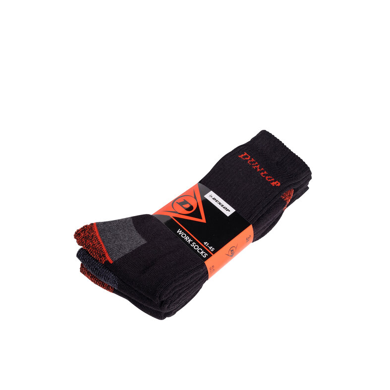 Dunlop Dunlop Heren Werksokken 3-Pack Zwart
