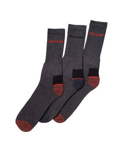 Dunlop Men's Work Socks 3-Pack Grey