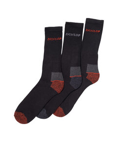 Dunlop Men's Work Socks 3-Pack Black