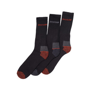 Dunlop Men's Work Socks 3-Pack Black