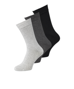 Jack & Jones Heren Sokken JACBASIC Bamboo Grijs/Zwart 3-Pack