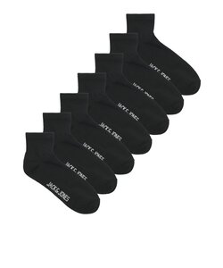 Jack & Jones Heren Korte Sportsokken JACLEON Tennissokken 7-Pack Zwart