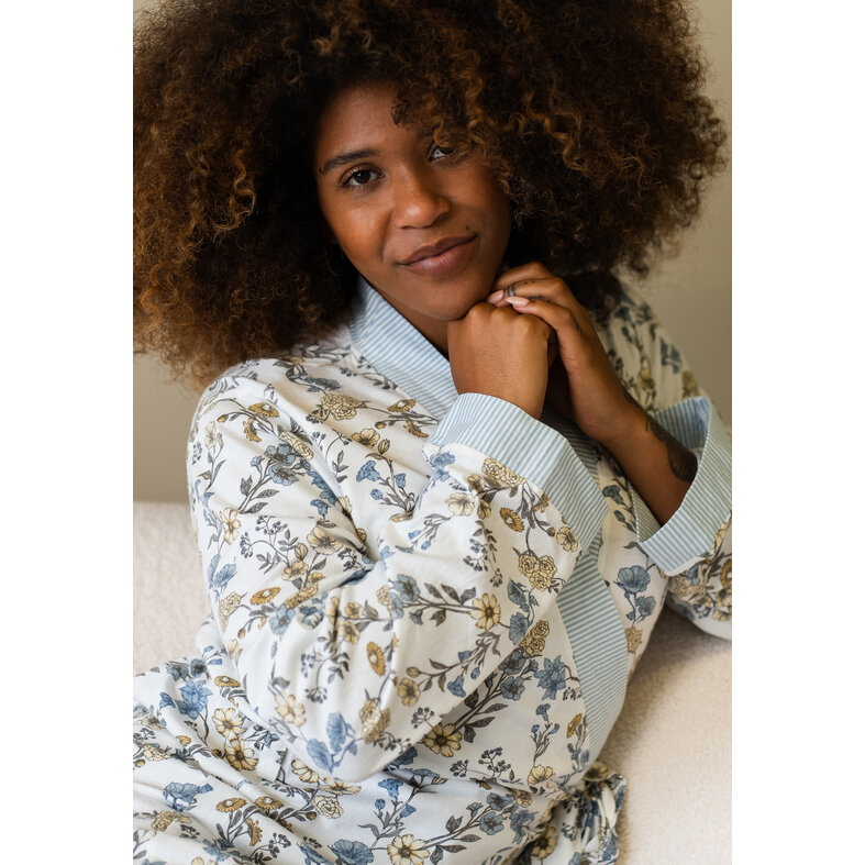 By Louise By Louise Ladies Kimono Morning Gown Floral Print