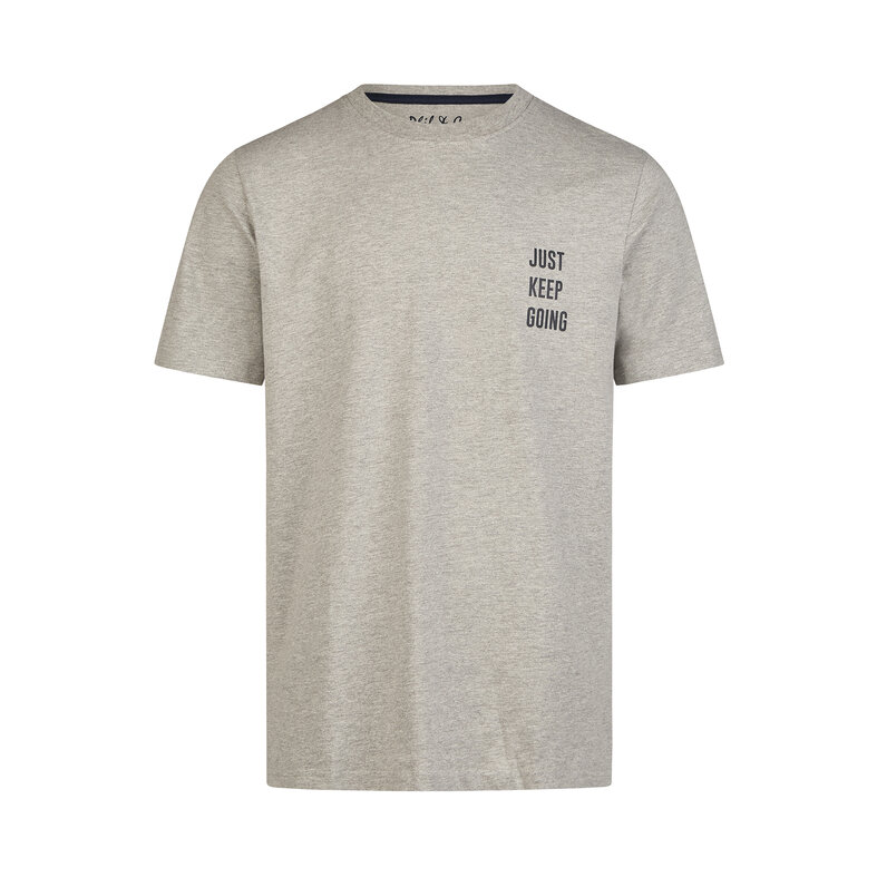 Phil & Co Phil & Co Heren Shortama Korte Pyjama Katoen Grijs