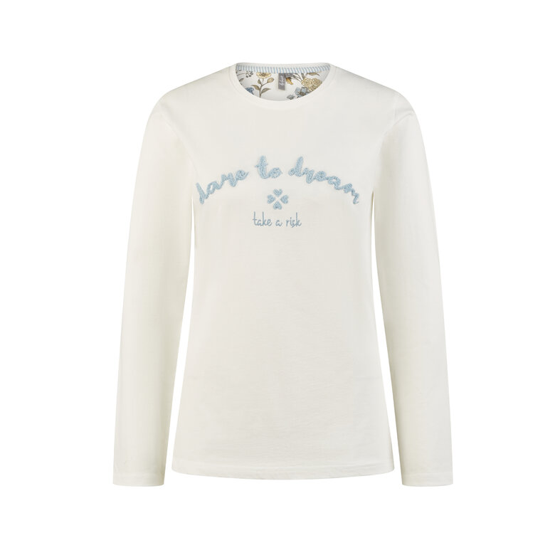 By Louise By Louise Ladies Pajama Set Long Dare To Dream White