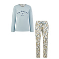 By Louise By Louise Ladies Pyjama Set Long Dare To Dream Floral Print Light Blue