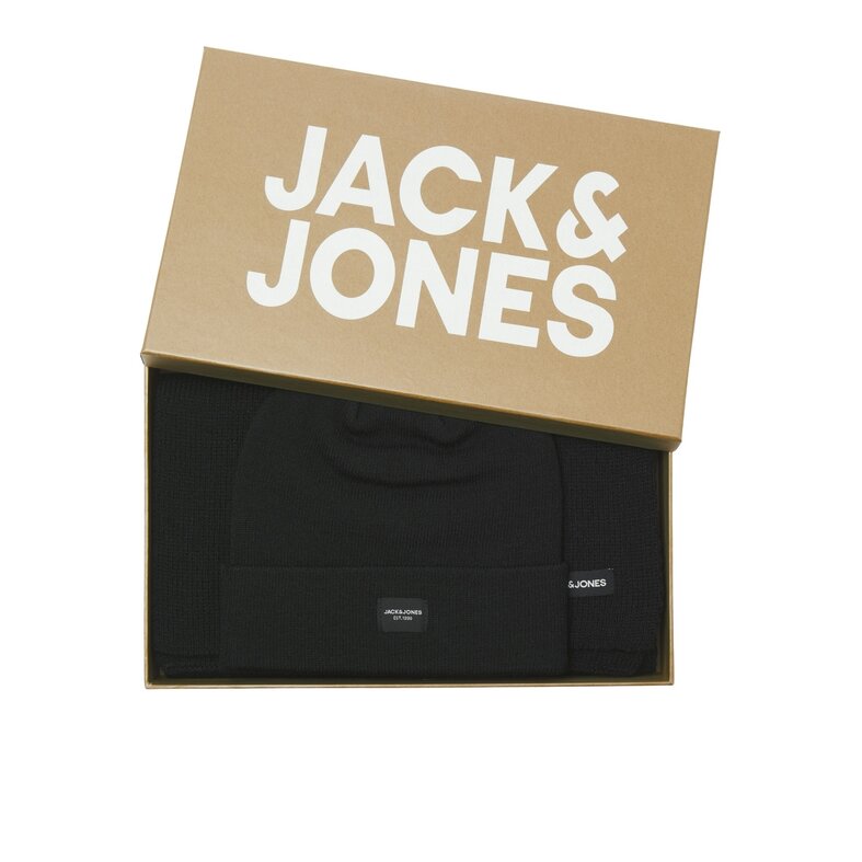 Jack & Jones Jack & Jones Heren Giftbox Muts+Sjaal JACDNA Zwart